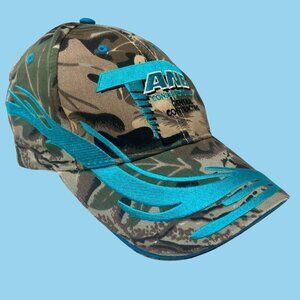 Otto Baseball Hat Unisex One Size Adjustable Hook Loop Camo Blue Flames …‎